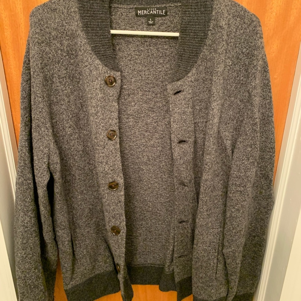 Jcrew gray wool cardigan size large